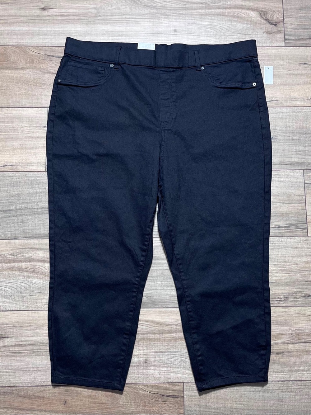 Time & Tru Womens Jegging Capri High Rise Pull On Size XXXL Black